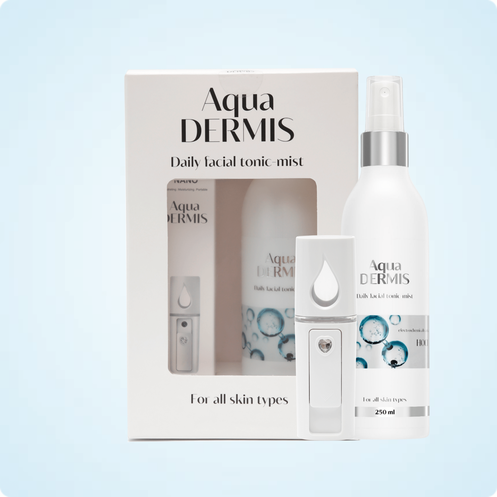 AquaDERMIS Kit Diario – Tónico Facial con Ácido Hipocloroso y Nano Pulverizador - Sterilox C&B Europe SL