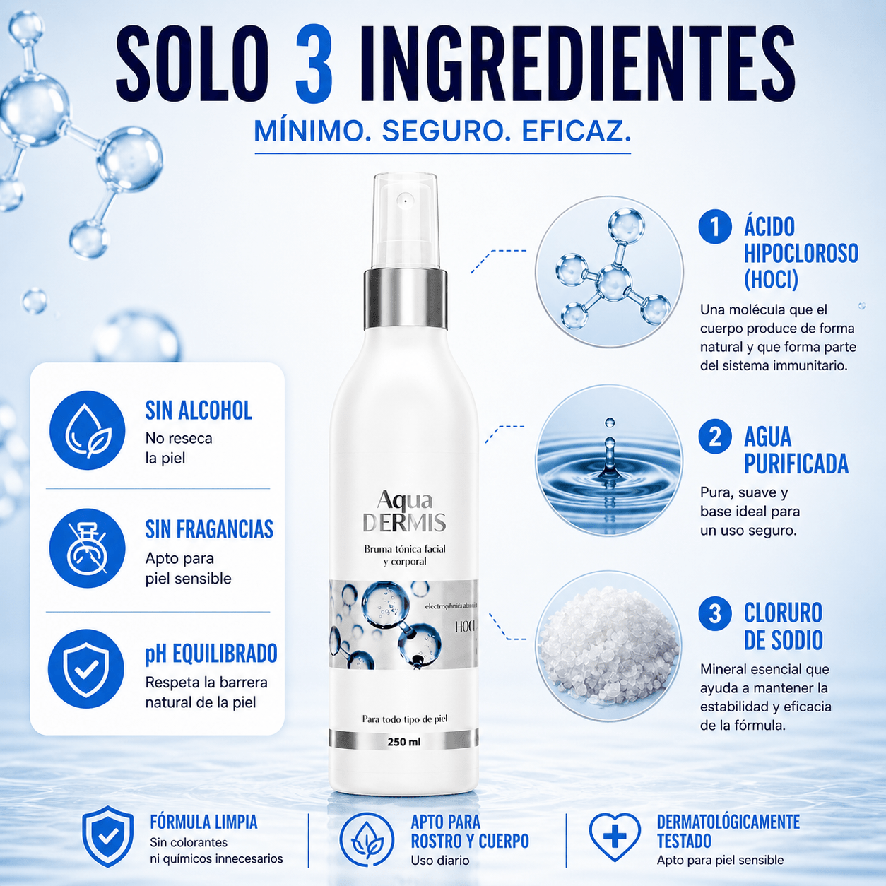 HOCl Daily Face & Body Mist – Spray Hidratante para Todo Tipo de Piel (250 ml) - Sterilox C&B Europe SL